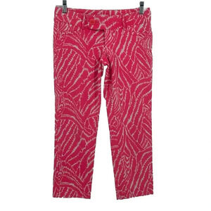 Lilly Pulitzer Cotton Blend Pink Zebra Print Barbie Capri Pants Womens Size 2